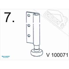 7 - Randscharnier mit Rolle für Normstahl Seitensektionaltor SST Schloss- und Endsektion bis Baujahr 04/1996