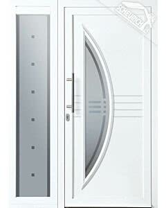 Gealan Kunststoff Haustüre KT74 Modell Nr. 22, Bild zeigt Türe mit Seitenteil. Seitenteil gegen Mehrpreis erhältlich.