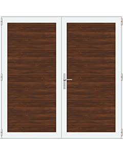 ConDoor Garagentor Drehflügeltor LUXE-LINE TWIN, Wood Dark, Plancha