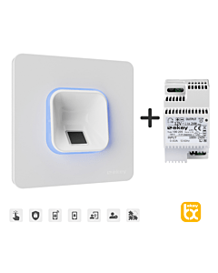 ekey xLine Fingerprintset für Unterputzmontage, Kunststoffrahmen in Weiß inkl. Netzteil - AKTION so lange Vorrat reicht, Zwischenverkauf vorbehalten