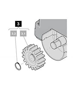 14. Zahnradmodul inkl. Springring für STArter