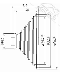 Teckentrup Seiltrommel M340-8500mm VL rechts oder links 1 Zoll Welle Seiltrommel M340-8534mm VL rechts oder links 1-1/4 Zoll Welle für SW, SW 40, SW 80, SLW (TORANTRIEBE)